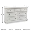 Ashley Furniture Robbinsdale 7-Drawer Wood Dresser in Antiqued White