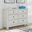 Ashley Furniture Robbinsdale 6-Drawer Wood Dresser in Antiqued White