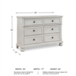 Ashley Furniture Robbinsdale 6-Drawer Wood Dresser in Antiqued White