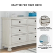 Ashley Furniture Robbinsdale 6-Drawer Wood Dresser in Antiqued White