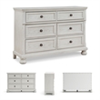 Ashley Furniture Robbinsdale 6-Drawer Wood Dresser in Antiqued White