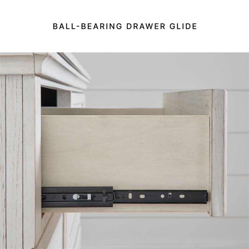 Ashley Furniture Robbinsdale 6-Drawer Wood Dresser in Antiqued White