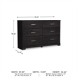 Ashley Furniture Belachime 6-Drawer Modern Wood Dresser in Black