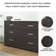 Ashley Furniture Belachime 6-Drawer Modern Wood Dresser in Black