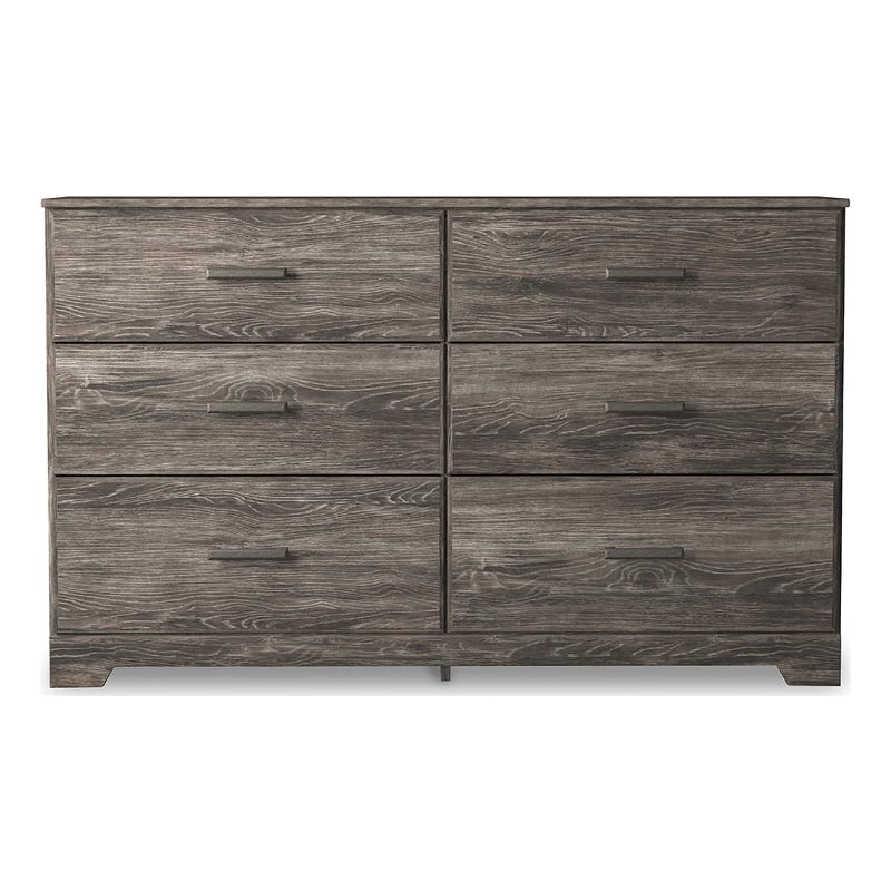 Ashley Furniture Ralinksi 6-Drawer Farmhouse Wood Dresser in Gray
