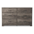 Ashley Furniture Ralinksi 6-Drawer Farmhouse Wood Dresser in Gray