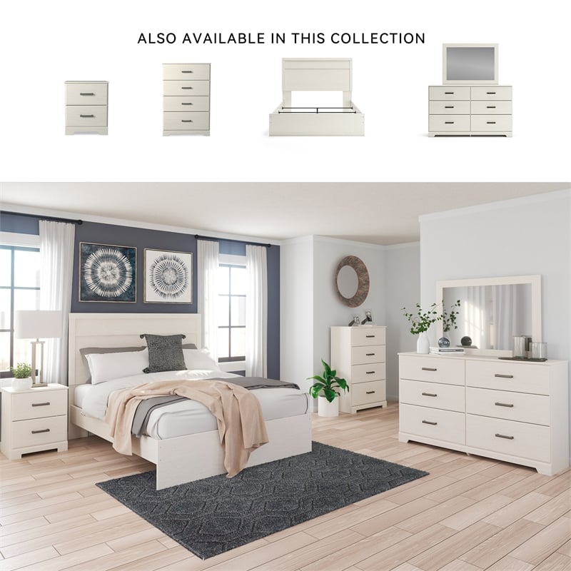 Ashley Furniture Stelsie 6-Drawer Coastal Wood Dresser in White