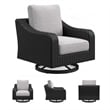 Signature Design by Ashley Beachcroft Black Outdoor Swivel Lounge with Cushion