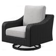 Signature Design by Ashley Beachcroft Black Outdoor Swivel Lounge with Cushion