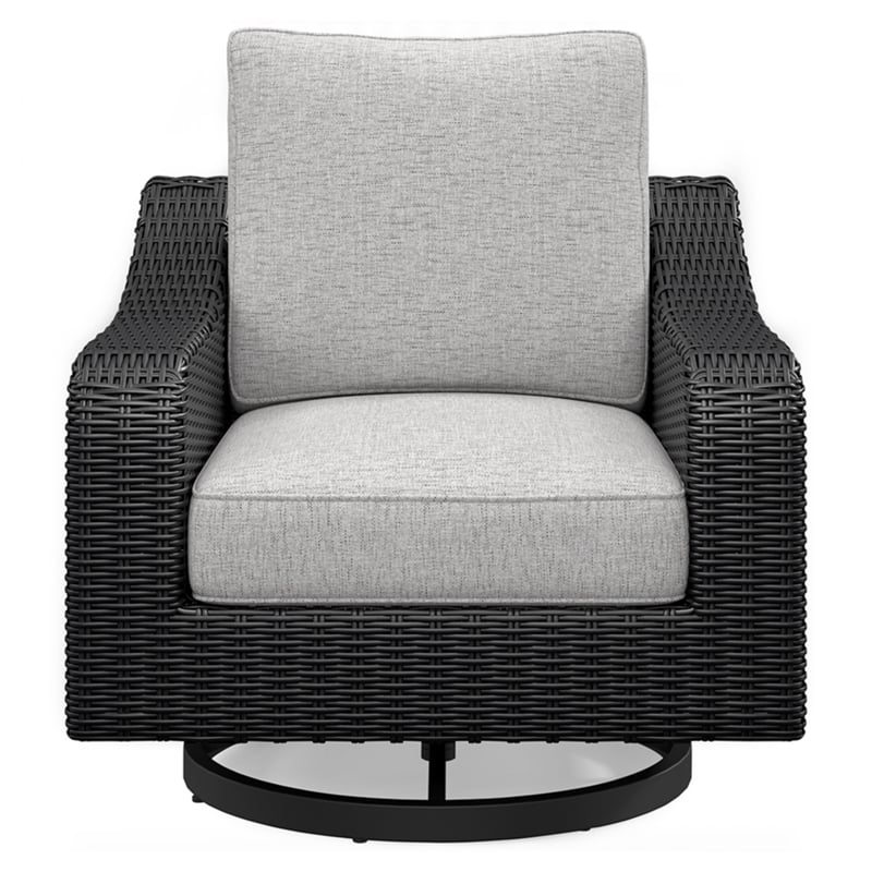 Signature Design by Ashley Beachcroft Black Outdoor Swivel Lounge with Cushion