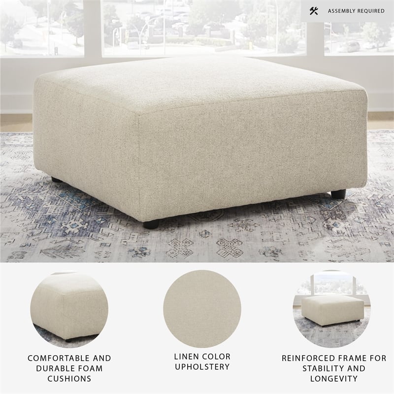 Signature Design by Ashley Edenfield Beige Oversized Accent Ottoman
