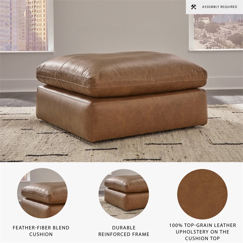 Signature Design by Ashley Emilia Caramel Oversized Accent Ottoman
