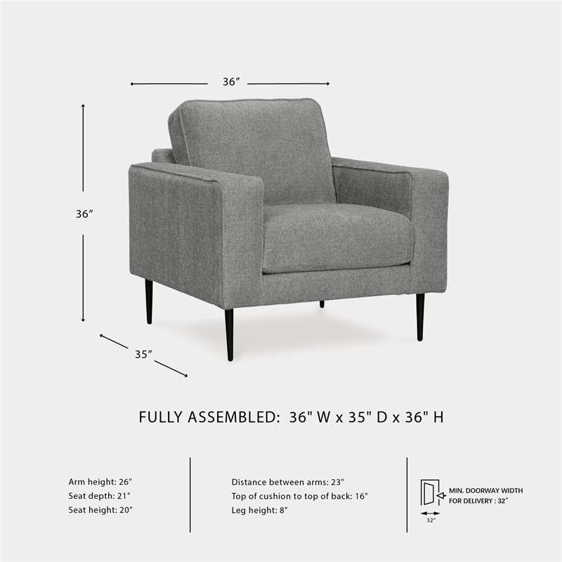 Signature Design by Ashley Hazela Charcoal Chair