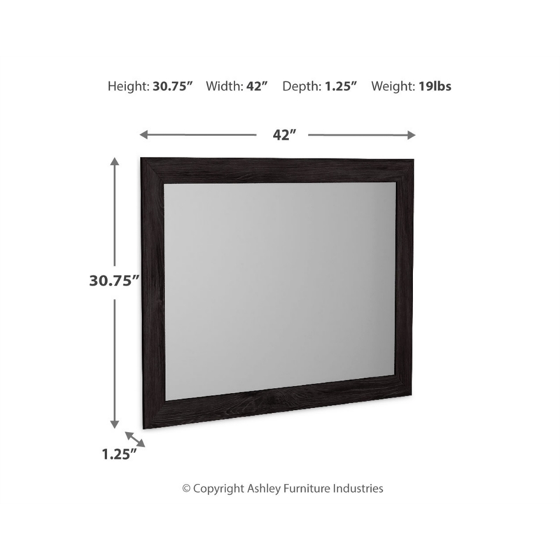 Signature Design by Ashley Belachime Charcoal Bedroom Mirror
