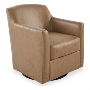 signature design by ashley bradney light brown swivel accent chair