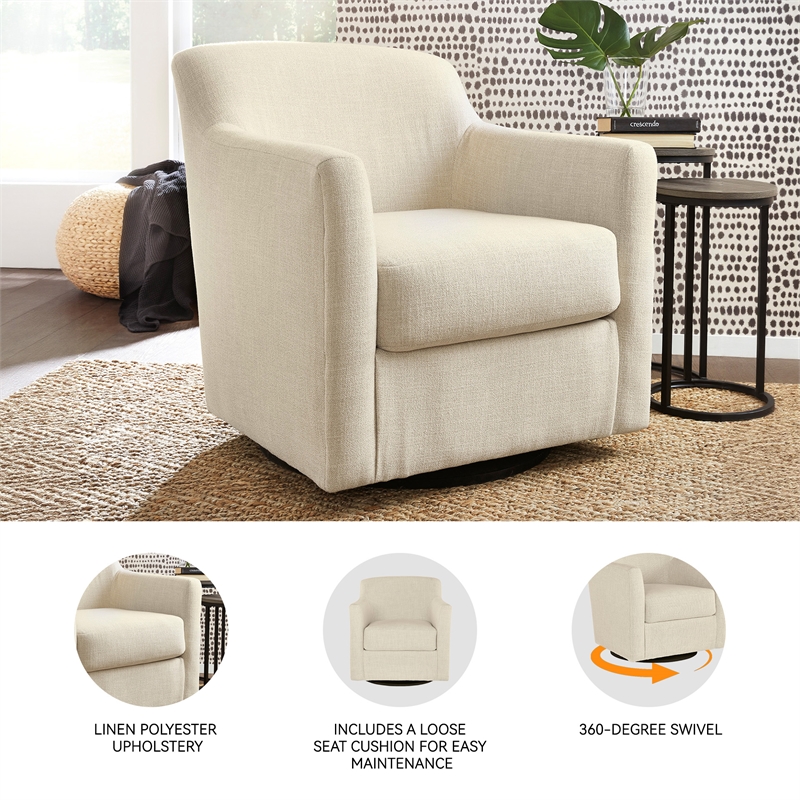 Signature Design by Ashley Bradney Beige Swivel Accent Chair