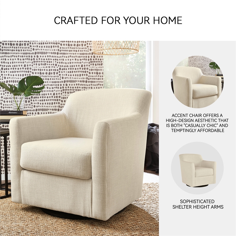 Signature Design by Ashley Bradney Beige Swivel Accent Chair