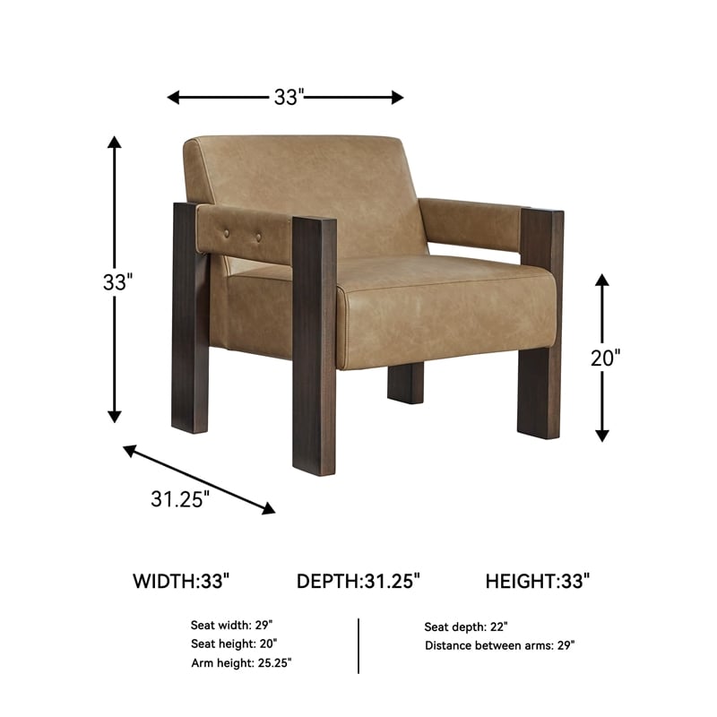 Signature Design by Ashley Adlanlock Light Brown Accent Chair