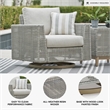 Signature Design by Ashley Seton Creek Gray Outdoor Swivel Lounge with Cushion