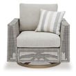 Signature Design by Ashley Seton Creek Gray Outdoor Swivel Lounge with Cushion