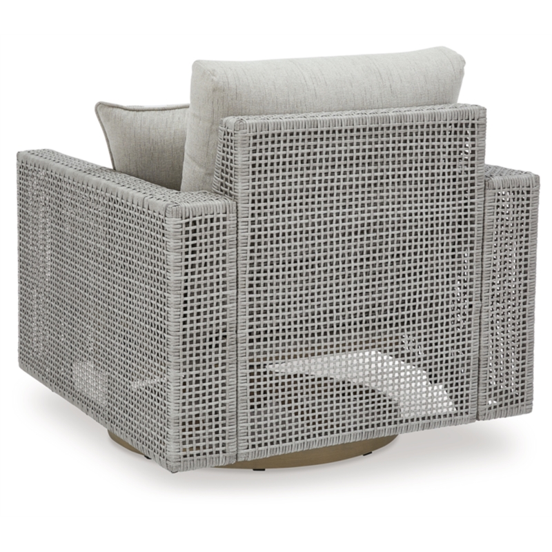 Signature Design by Ashley Seton Creek Gray Outdoor Swivel Lounge with Cushion