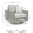 Signature Design by Ashley Seton Creek Gray Outdoor Swivel Lounge with Cushion