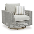 Signature Design by Ashley Seton Creek Gray Outdoor Swivel Lounge with Cushion