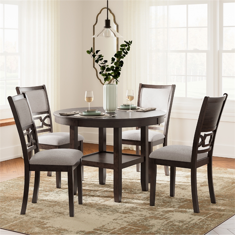 Signature Design by Ashley Langwest Brown Dining Table and 4 Chairs - Set of 5