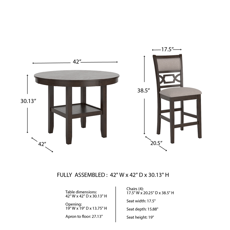 Signature Design by Ashley Langwest Brown Dining Table and 4 Chairs - Set of 5