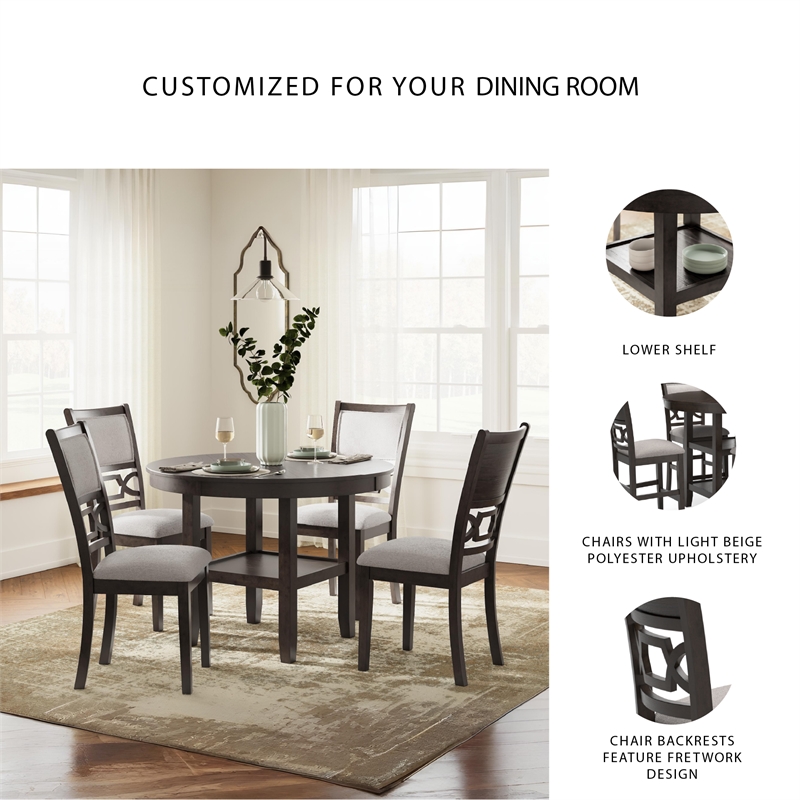 Signature Design by Ashley Langwest Brown Dining Table and 4 Chairs - Set of 5