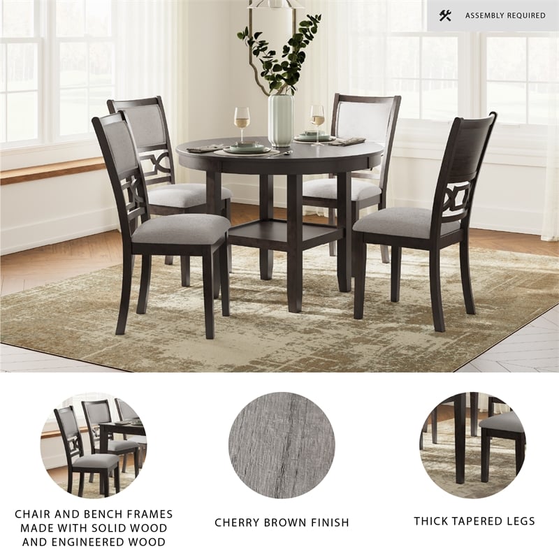 Signature Design by Ashley Langwest Brown Dining Table and 4 Chairs - Set of 5
