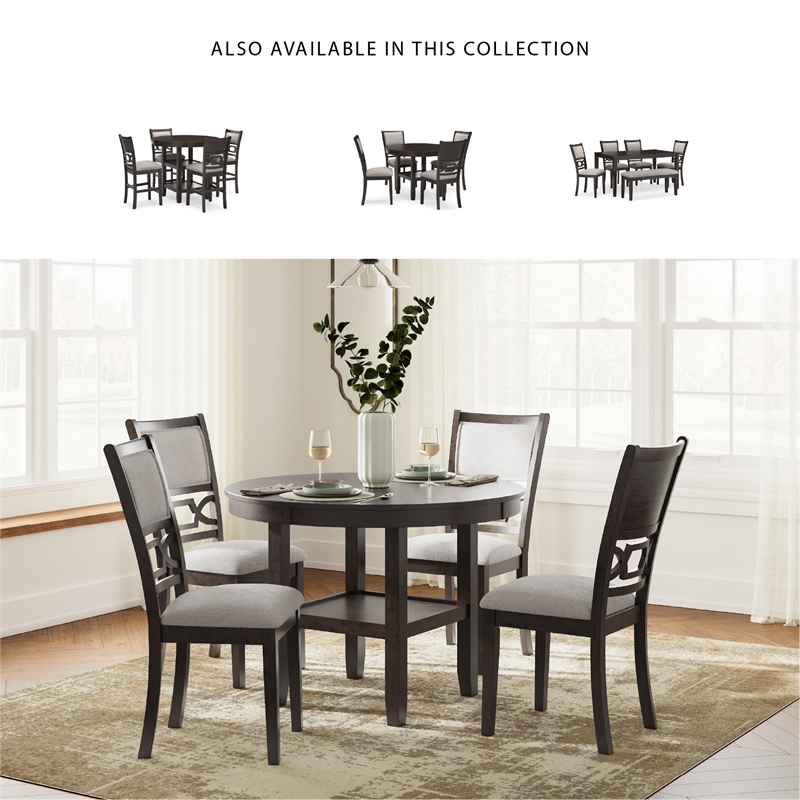 Signature Design by Ashley Langwest Brown Dining Table and 4 Chairs - Set of 5