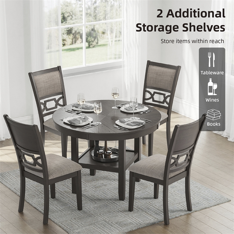 Signature Design by Ashley Wrenning Gray Dining Table and 4 Chairs - Set of 5