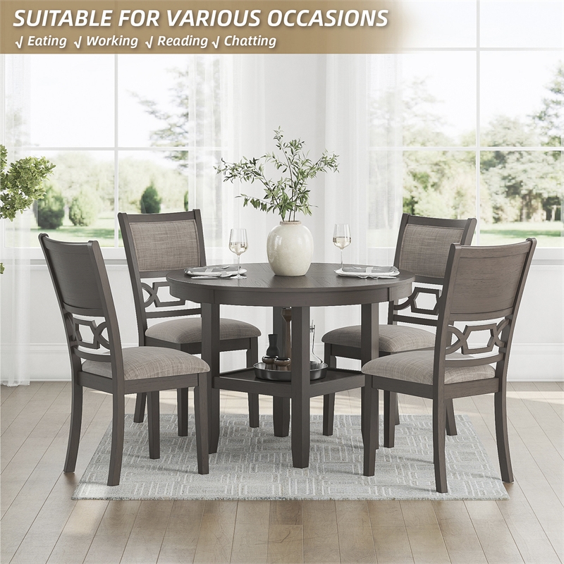 Signature Design by Ashley Wrenning Gray Dining Table and 4 Chairs - Set of 5