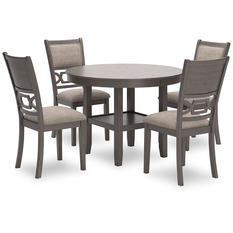 Signature Design by Ashley Wrenning Gray Dining Table and 4 Chairs - Set of 5