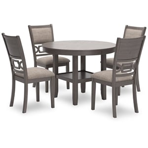 Signature Design by Ashley Wrenning Gray Dining Table and 4 Chairs - Set of 5