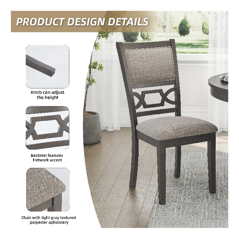 Signature Design by Ashley Wrenning Gray Dining Table and 4 Chairs - Set of 5