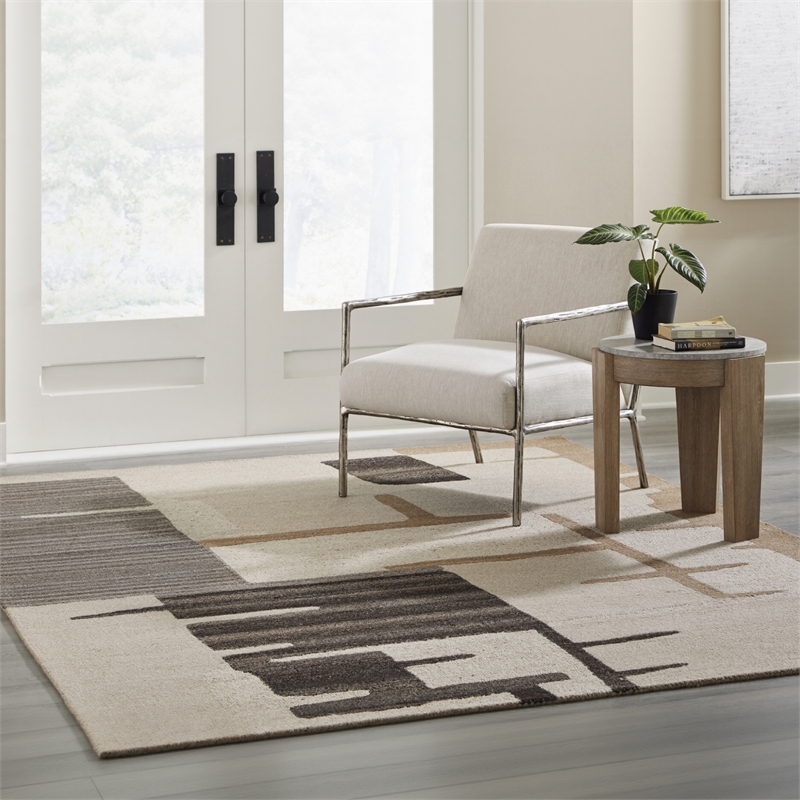 Signature Design by Ashley Kencher Beige & Brown 8x10 Rug