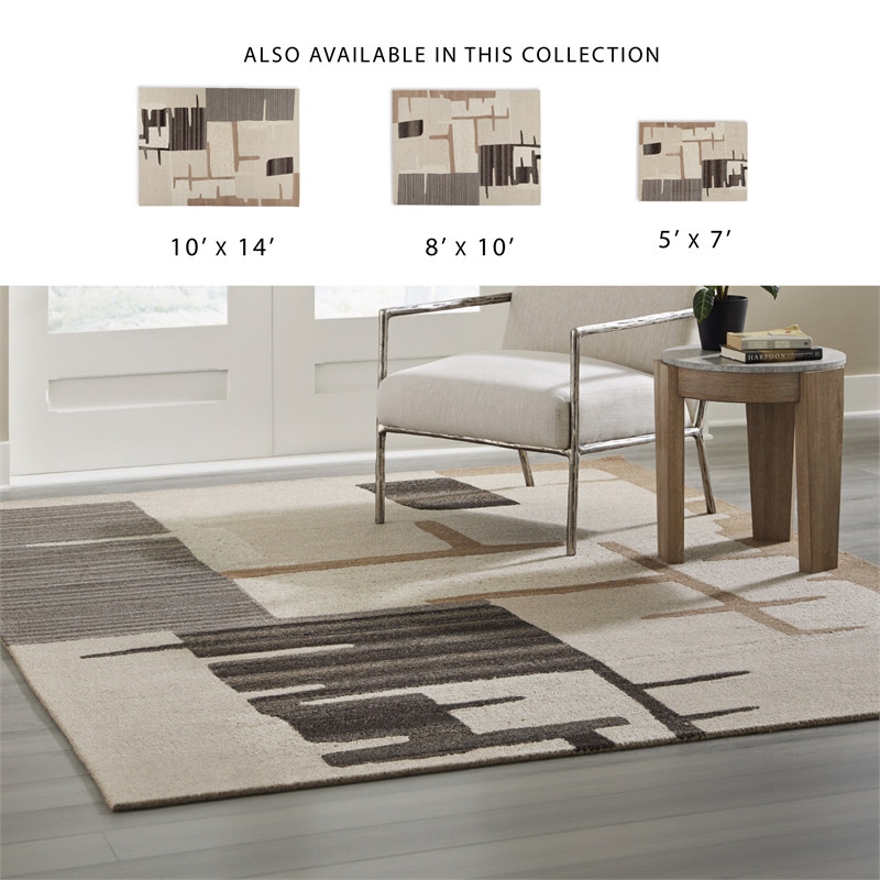 Signature Design by Ashley Kencher Beige & Brown 8x10 Rug