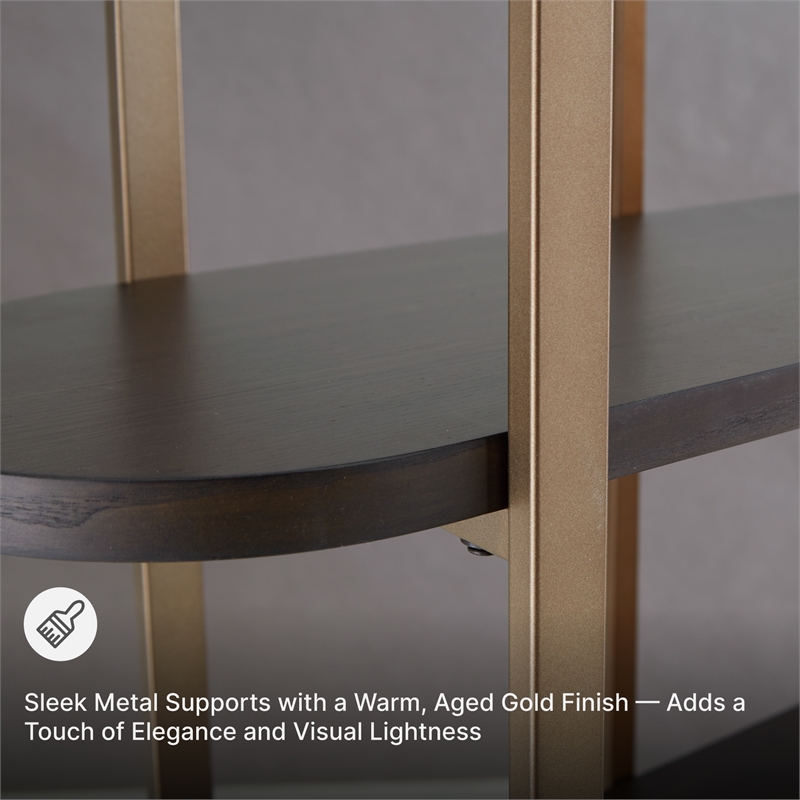 Signature Design by Ashley Brentmour Brown & Gold Finish Bookcase