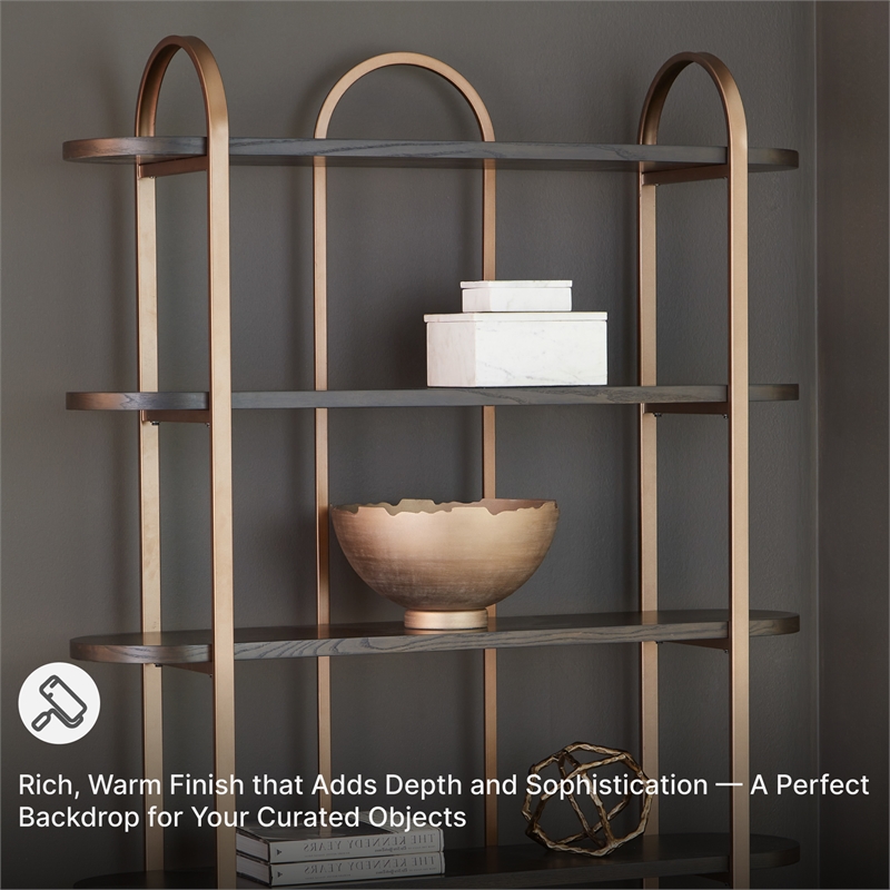 Signature Design by Ashley Brentmour Brown & Gold Finish Bookcase