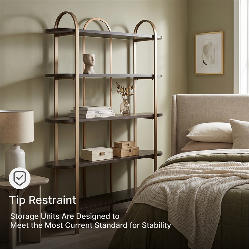 Signature Design by Ashley Brentmour Brown & Gold Finish Bookcase