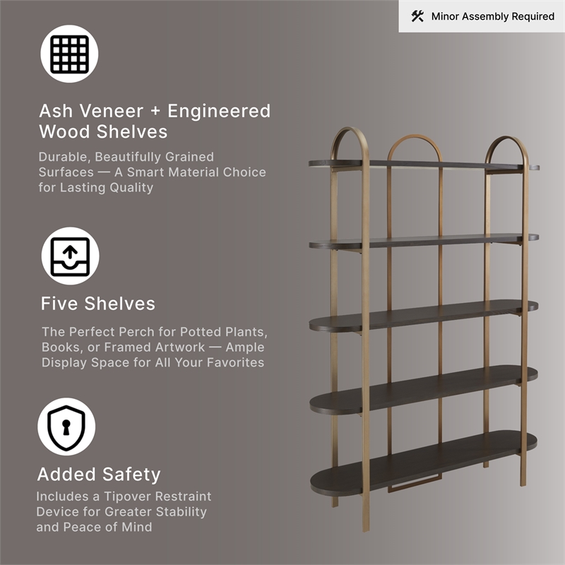 Signature Design by Ashley Brentmour Brown & Gold Finish Bookcase