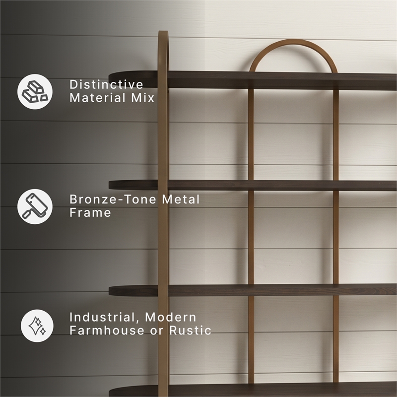 Signature Design by Ashley Brentmour Brown & Gold Finish Bookcase