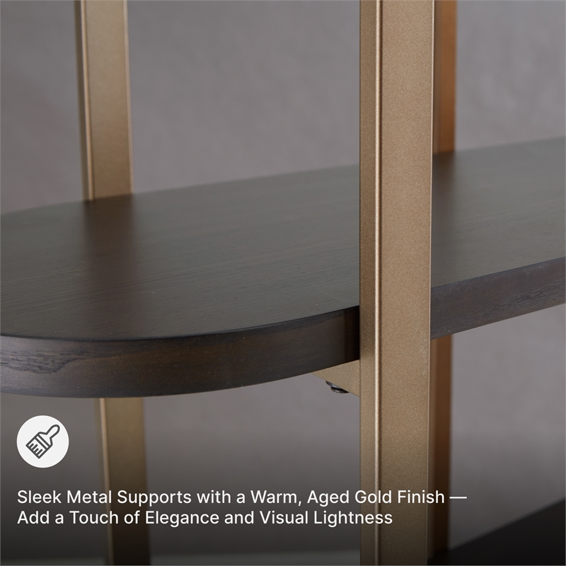 Signature Design by Ashley Brentmour Brown & Gold Finish Bookcase