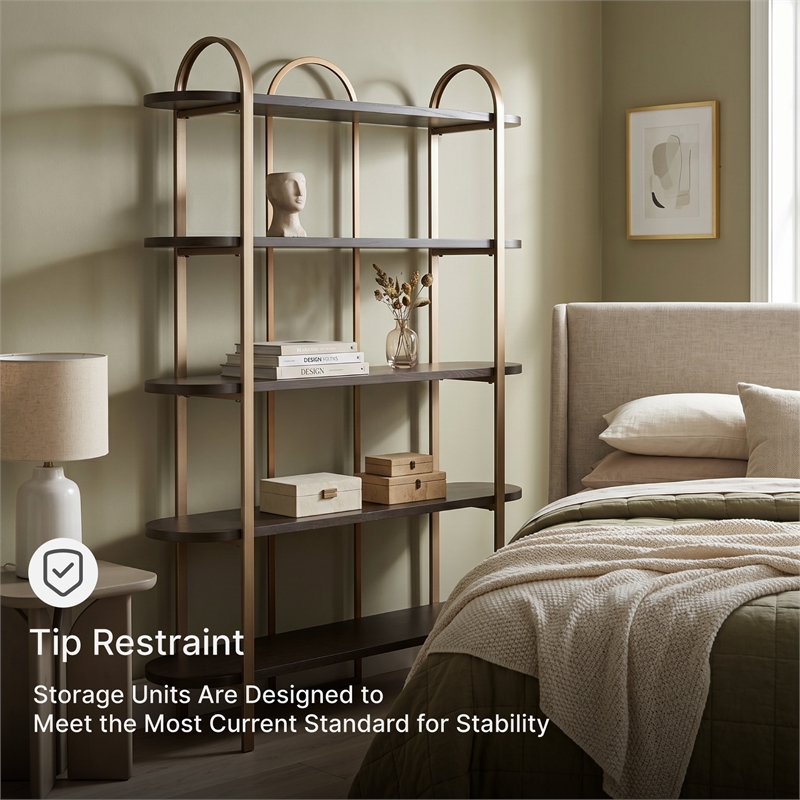 Signature Design by Ashley Brentmour Brown & Gold Finish Bookcase