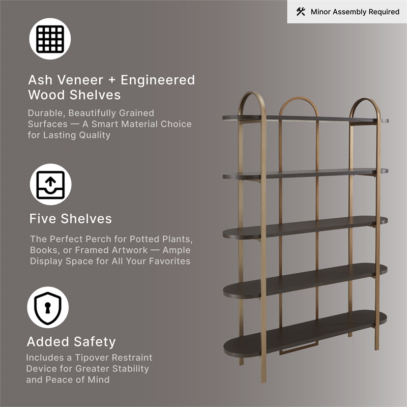 Signature Design by Ashley Brentmour Brown & Gold Finish Bookcase