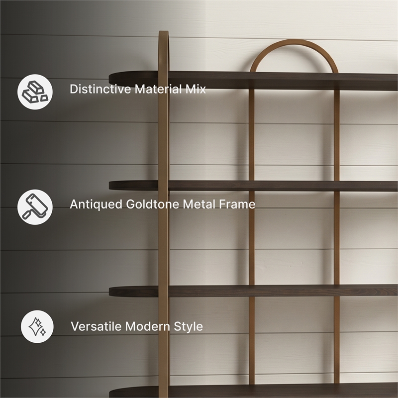 Signature Design by Ashley Brentmour Brown & Gold Finish Bookcase
