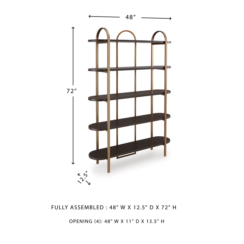 Signature Design by Ashley Brentmour Brown & Gold Finish Bookcase