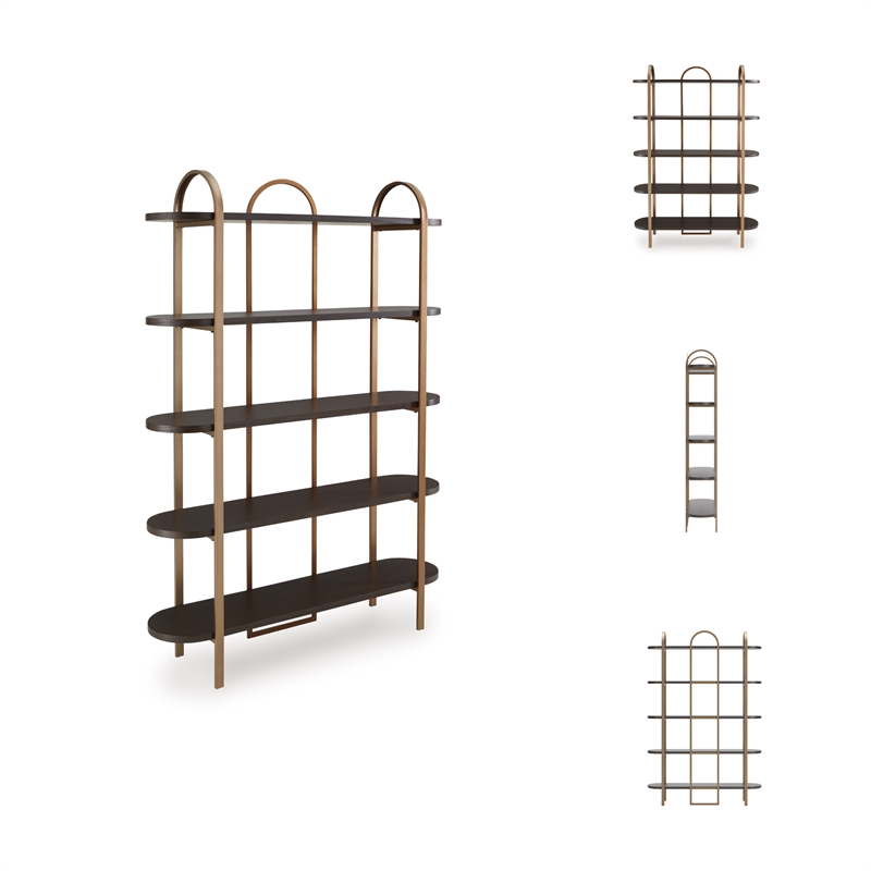 Signature Design by Ashley Brentmour Brown & Gold Finish Bookcase